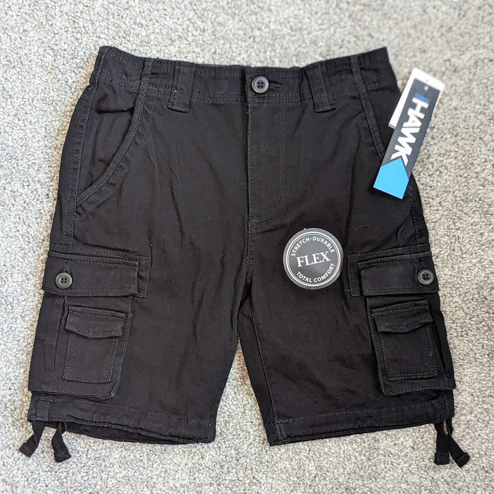 NWT, Tony Hawk, Black, Stretch, Flex, Cargo Shorts Boys Sizes 10